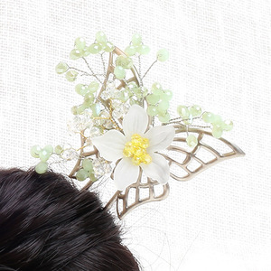 봄날의 나비 뒤꽂이(연두색)